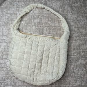 Off White Puffer Crossbody Messanger Bag